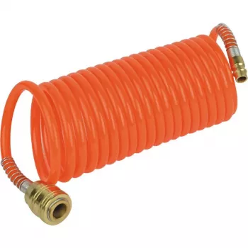 Druckluft-Spiralschlauch BRÜDER MANNESMANN 4,5 m, Rilsan, vsuvka, ochrana proti zlomení (M 1546)
