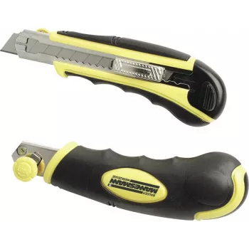 Univerzální nůž Brüder Mannesmann s Softgrip, automatickým posuvem čepele, lámací čepelí 18 mm, 60100
