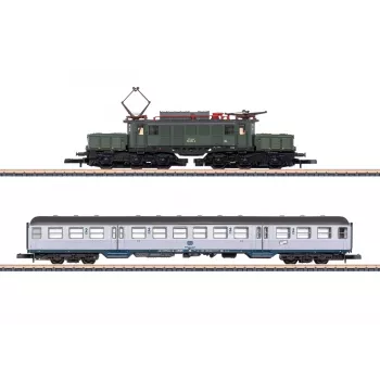 Vlaková souprava Märklin 81221 Z - 175 let Geislinger Steige, parní lokomotiva DB řady 50 se 3 nákladními vozy, kolejí a ovladačem