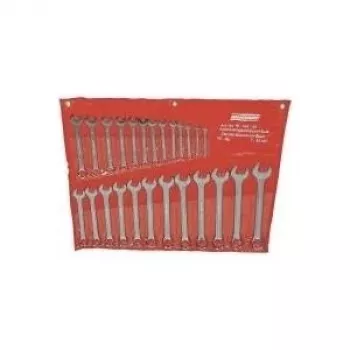 BRÜDER MANNESMANN M130-25 25-Piece Combination Wrench Set, Metric 6-32 mm, Chrome Vanadium Steel, DIN 3113, in Roll-up Textile Bag