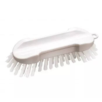HAUG BÜRSTEN 8830 Cleaning Brush, White/Transparent, Polypropylene Body, Polyester Bristles, Medium Hardness, Autoclavable, Food Contact Approved
