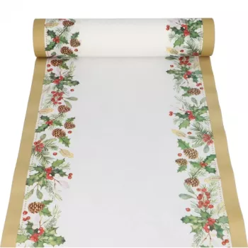 PAPSTAR Table Runner Mistletoe and Pinecone 37231 Multicoloured 40 cm x 24 m