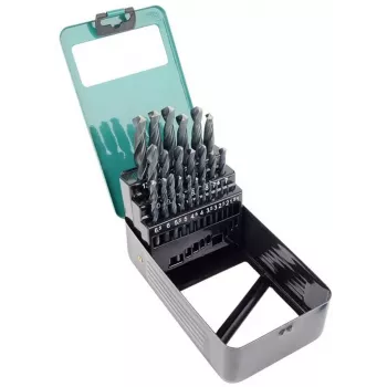 Brüder Mannesmann M54341 25-Piece HSS Twist Drill Bit Set, 1-13 mm in Metal Case