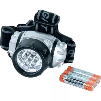 LED čelovka BRÜDER MANNESMANN, otočná, se 7 LED v blistrovém balení, 3 úrovně jasu: 1, 3 nebo 7 LED, 1 ks (M30640)