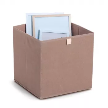 Úložná krabice Zeller Mocca krychle 32 x 32 x 32 cm s víkem a držadlem 14541