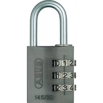 Visací zámek ABUS 466229 z masivní mosazi s kaleným ocelovým ramenem, 30 mm, různé uzamčení, 2 klíče