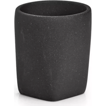 Stojan na zubní kartáčky Zeller Present Dark Stone černý volně stojící (18892)