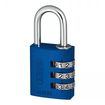Hliníkový číselný visací zámek ABUS 145/30, 3místný, modrý