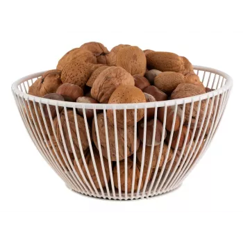 APS SVART Round Bread and Fruit Basket, White Metal, 175 mm 30425