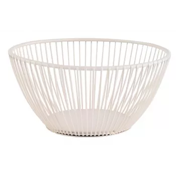 APS SVART Round Bread and Fruit Basket, White Metal, 175 mm 30425