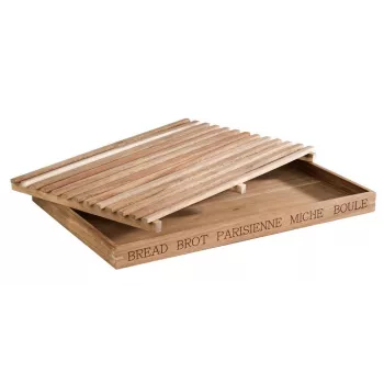 Krájecí prkénko na chléb APS LETTER 480x340x30 mm akáciové dřevo s odnímatelnou zásuvkou na drobky