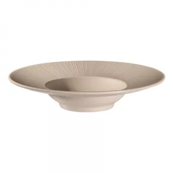 Talíř na těstoviny APS NERO, 290 mm, pískový melamin, stohovatelný, vhodný do myčky, tepelně odolný (1 ks) 85406