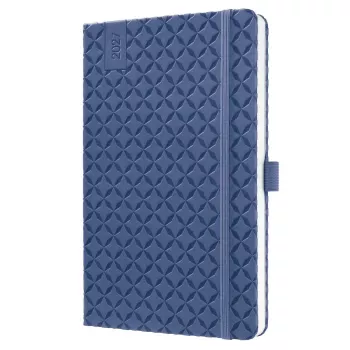 Diář SIGEL Jolie 2027 A5 indigo modrý, týdenní, šitý, obal Soft Touch 7J101