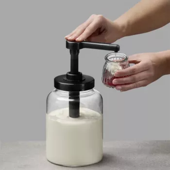 Skleněný dávkovač s dávkováním APS DISPENSA 1,7 l, průhledný/černý 93290