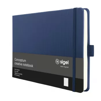 SIGEL Conceptum zápisník A5 na šířku tečkovaný tmavě modrý pevná vazba 132 stran CO207