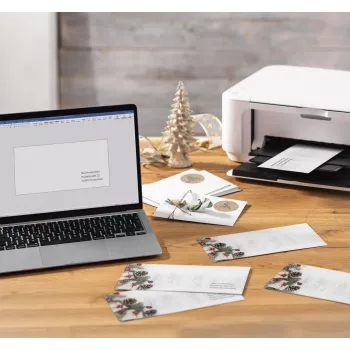 Sigel 50 Christmas Envelopes Scandinavian Christmas DIN long without Window