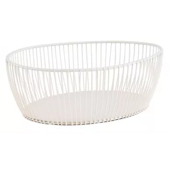 APS SVART Oval Bread and Fruit Basket, White, 240 x 190 x 80 mm, Metal, Not Dishwasher Safe 30428