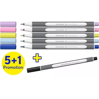 Sada fixů Schneider Paint-It 070, 6 různých barev, 1 mm kulatý hrot, inkoust na vodní bázi, větraná bezpečnostní čepička, ML07010502