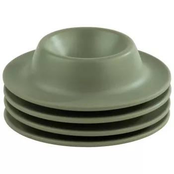 Sada 4 stojánků na vejce APS EGGY, zelený melamin, průměr 85 mm, do myčky 85295
