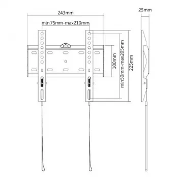 E+P Wall Mount 200x200 Black WHS104 5625404