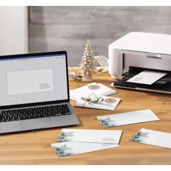 Sigel 50 Christmas Envelopes Eucalyptus Magic DIN Long Without Window