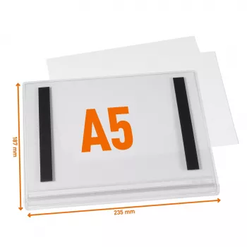 Voděodolný magnetický rámeček na plakáty DURABLE A5, 5 ks, černý 505819
