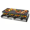Raclette gril Clatronic RG 3757, obdélníkový, žebrovaná grilovací deska 42x21 cm, 8 raclette pánviček, 1400 W, nerez/plast 263946