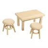Mini stolek pro skřítky Rayher se 2 stoličkami, přírodní dřevo, sada 3 ks 46819505