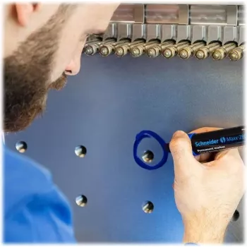 Permanentní popisovač Schneider Maxx 280, dlátový hrot 4-12 mm, modrý 128003