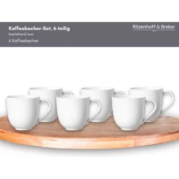 Sada kávových hrnků Ritzenhoff & Breker Skagen bílý porcelán 440 ml, 6 ks 317329