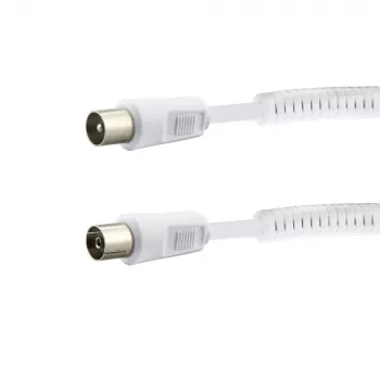 E+P AB101 White Coaxial Antenna Cable 1.5m IEC Male to Female 75dB Shielding