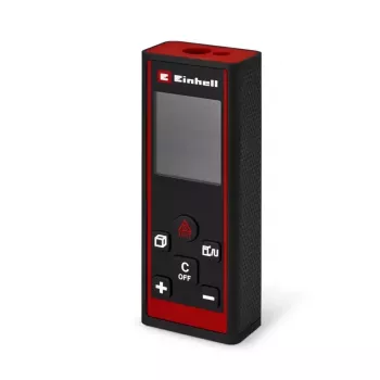 Laserový dálkoměr Einhell TC-LD 60 R, dosah 60 m, plocha, objem, Pythagoras, IP54, podsvícený LCD, Soft Grip, včetně pouzdra a baterií 2270082