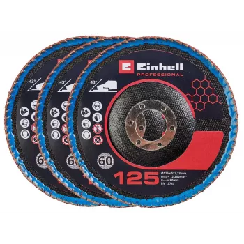 Příslušenství k úhlové brusce Einhell 3x 125 mm lamelové brusné kotouče vypouklé P60 zirkonový korund 4440020