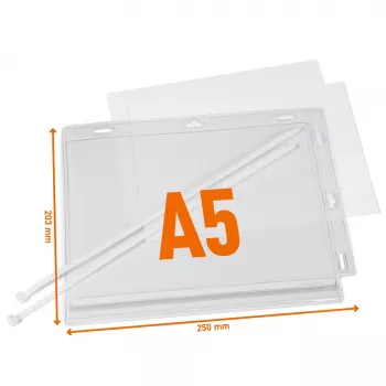 Voděodolné kapsy na plakáty DURABLE A5 s vázacími pásky, 5 ks (505919)