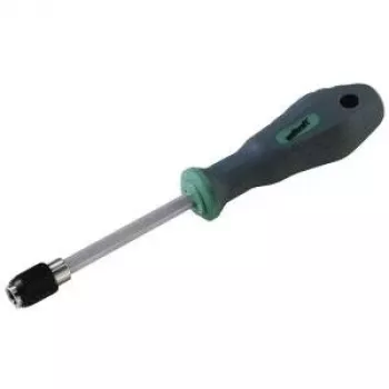 Wolfcraft Workshop Bit Screwdriver 1/4 inch (6.3 mm) with Magnetic Bit Holder, 2-Component Ergonomic Handle, Chrome Vanadium Steel Shaft, 155 mm Length 8725000