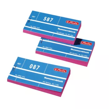 Bloky dvojitých čísel Herlitz 1-1000, různé barvy, 10 bloků 300010530