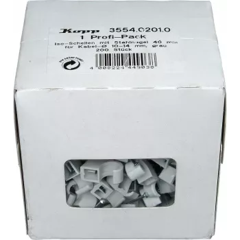 Kabelová svorka s hřebíkem Kopp, 10-14 mm, šedá, 200 ks 355402010