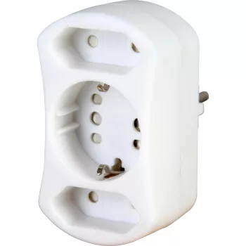 Adaptér Schuko na eurozástrčku HEINRICH KOPP DUOversal, typ F na typ C, 250 V, 2,5 A, bílý 179602001
