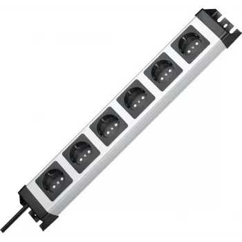 HEINRICH KOPP POWERversal 6násobná zásuvková lišta Schuko, šedá/černá, kabel 1,4 m 226720018