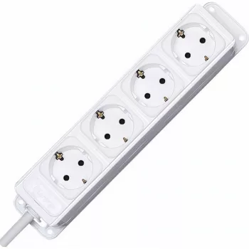 Přepěťová lišta HEINRICH KOPP 4zásuvková Schuko bílá, bez vypínače, kabel 1,4 m 127102016
