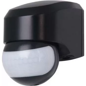 PIR pohybový senzor HEINRICH KOPP 823805017, nástěnný, černý, 180°, dosah 12 m, IP44