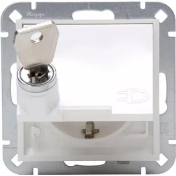 Zásuvka Schuko s klopným víčkem HEINRICH KOPP, na omítku, IP44, šedá, 1násobná, 16 A, 250 V, série Paris 951529001