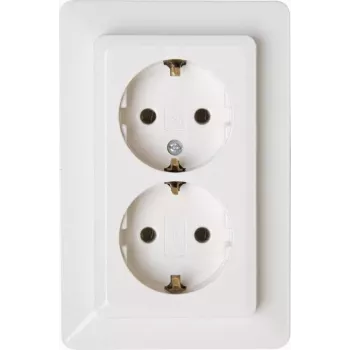 Heinrich Kopp Schuko Socket Outlet 2-Gang 16A Arctic White Objekt 2002 917213007