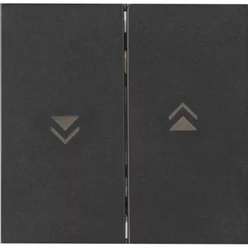 HEINRICH KOPP HK07 Double Rocker Cover with Arrow Symbols, Matte Black (IP20) 490359008