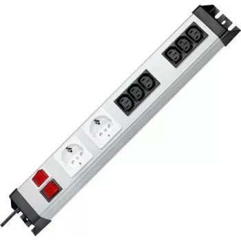 Heinrich Kopp POWERversal 8-Outlet Power Strip with 2 Schuko and 6 IEC C13 Sockets, 1.4 m Cable, Black 227520013
