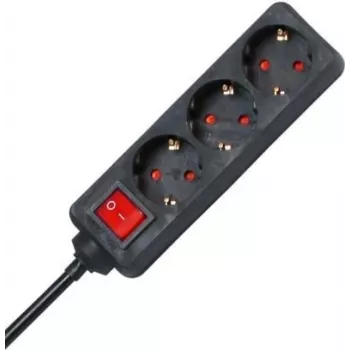 HEINRICH KOPP 129715009 Indoor Extension Lead, 3 AC Outlets, 1.4 m, Black/Red