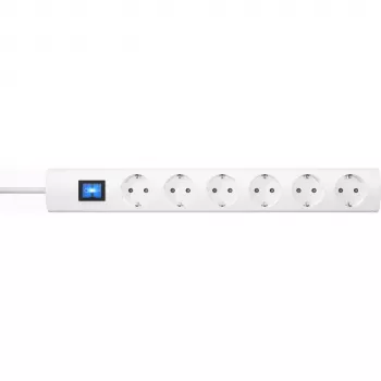 Přepěťová lišta do interiéru HEINRICH KOPP 232802005 se 6 zásuvkami, kabel 1,4 m, bílá