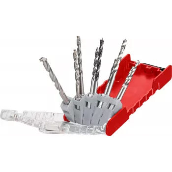 KWB 109155 HSS Twist Drill Bit Set, 9-Piece, 1.5-6.0 mm, DIN 338, Ground, for Metal, Plastic, Wood