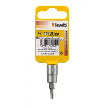 kwb 372020 Torx T20 1/4 inch šestihranný bit do šroubováku, 25 mm, ocel S2