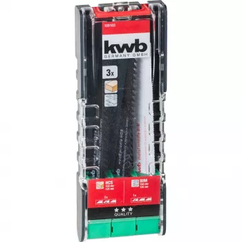 Sada listů pro pily ocaskové kwb 109183, 3dílná, dřevo a kov